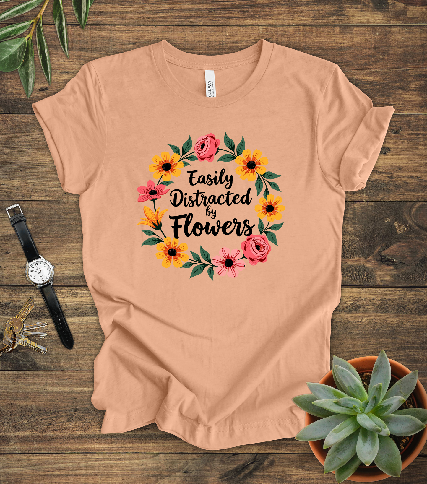 "Easily Distracted By Flowers" Tee