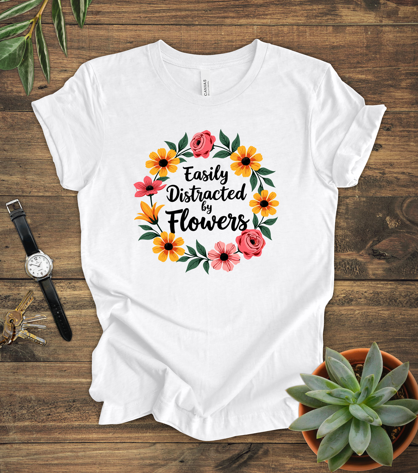 "Easily Distracted By Flowers" Tee