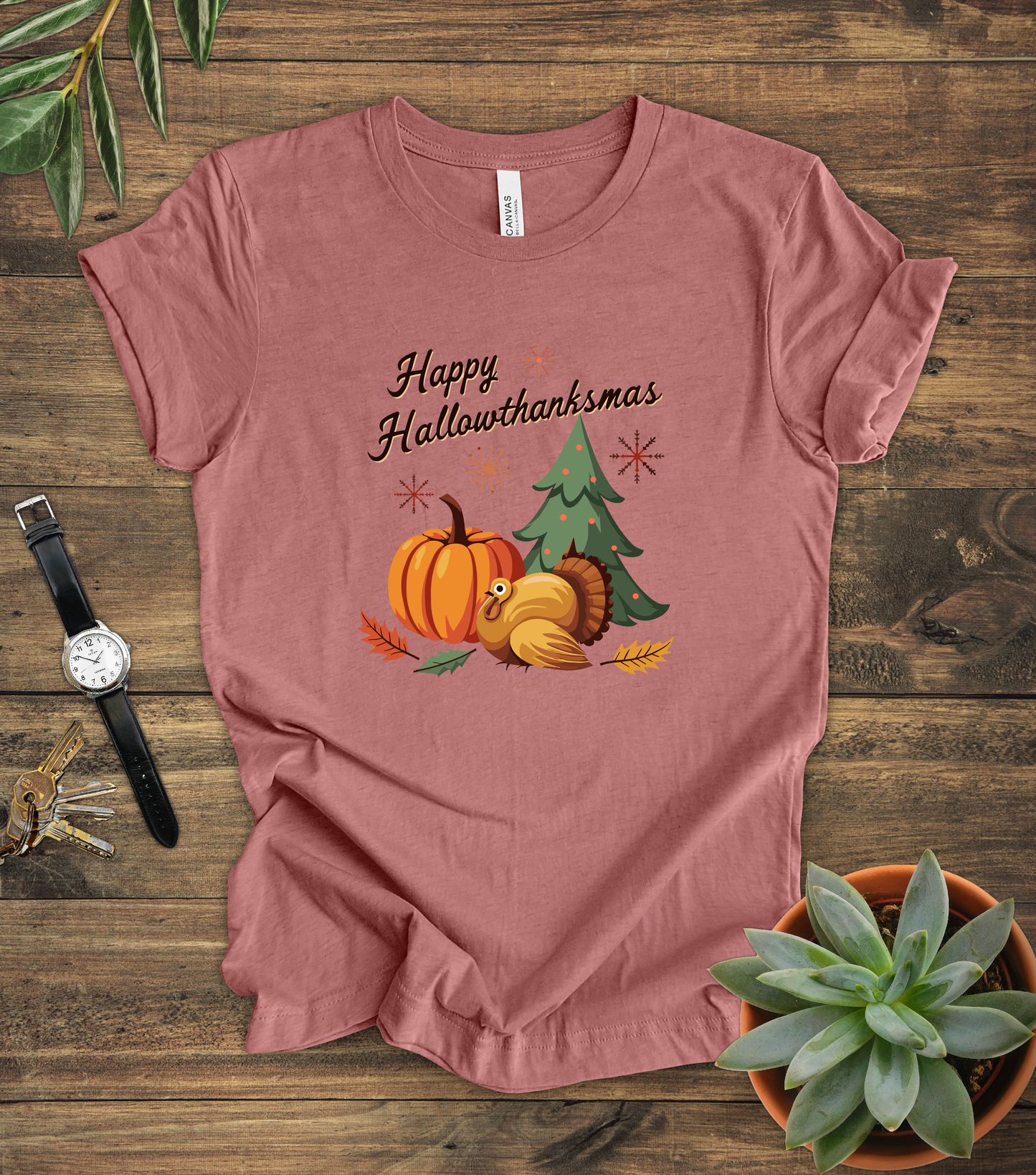 "Happy Hallowthanksmas" Tee