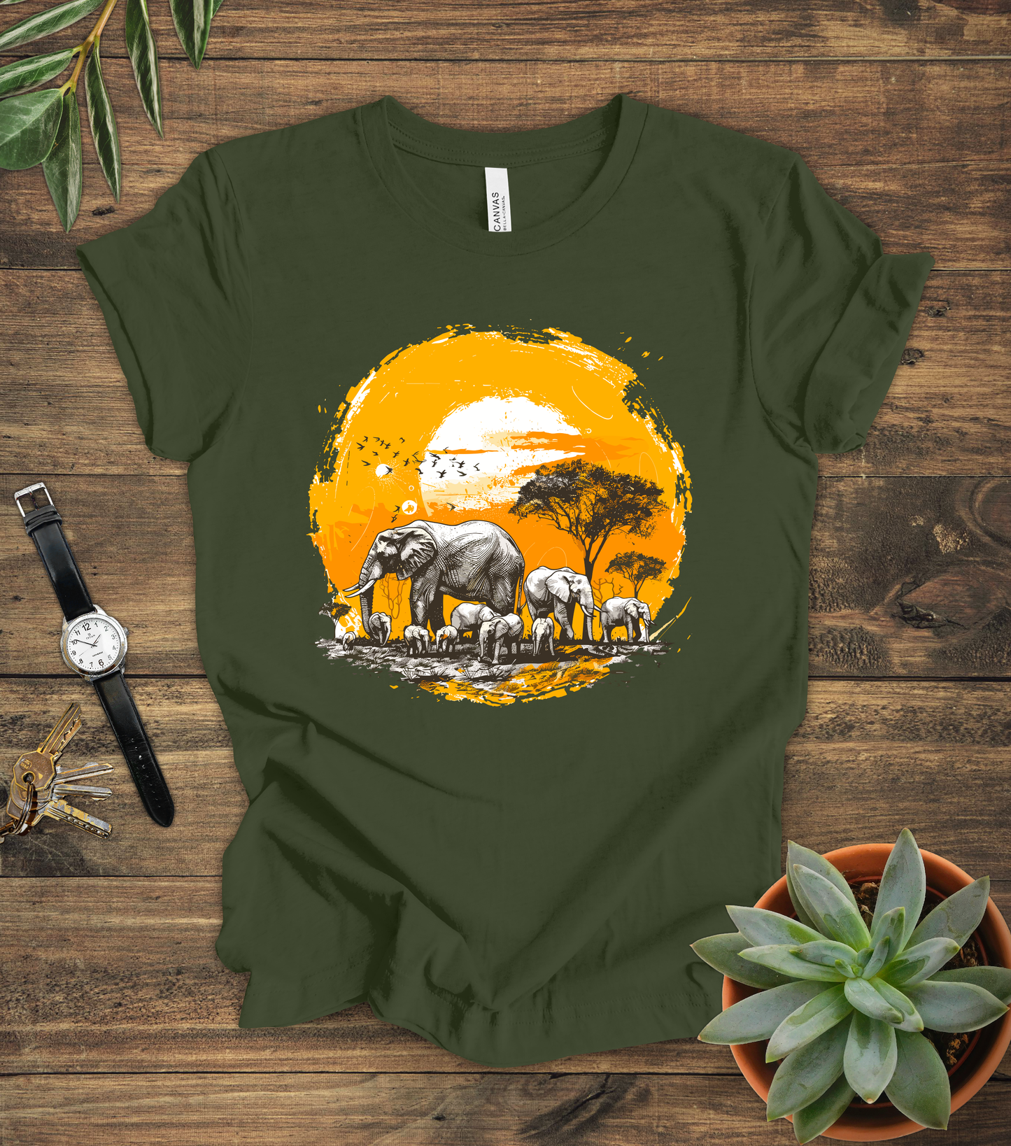 Elephant Sunset Tee