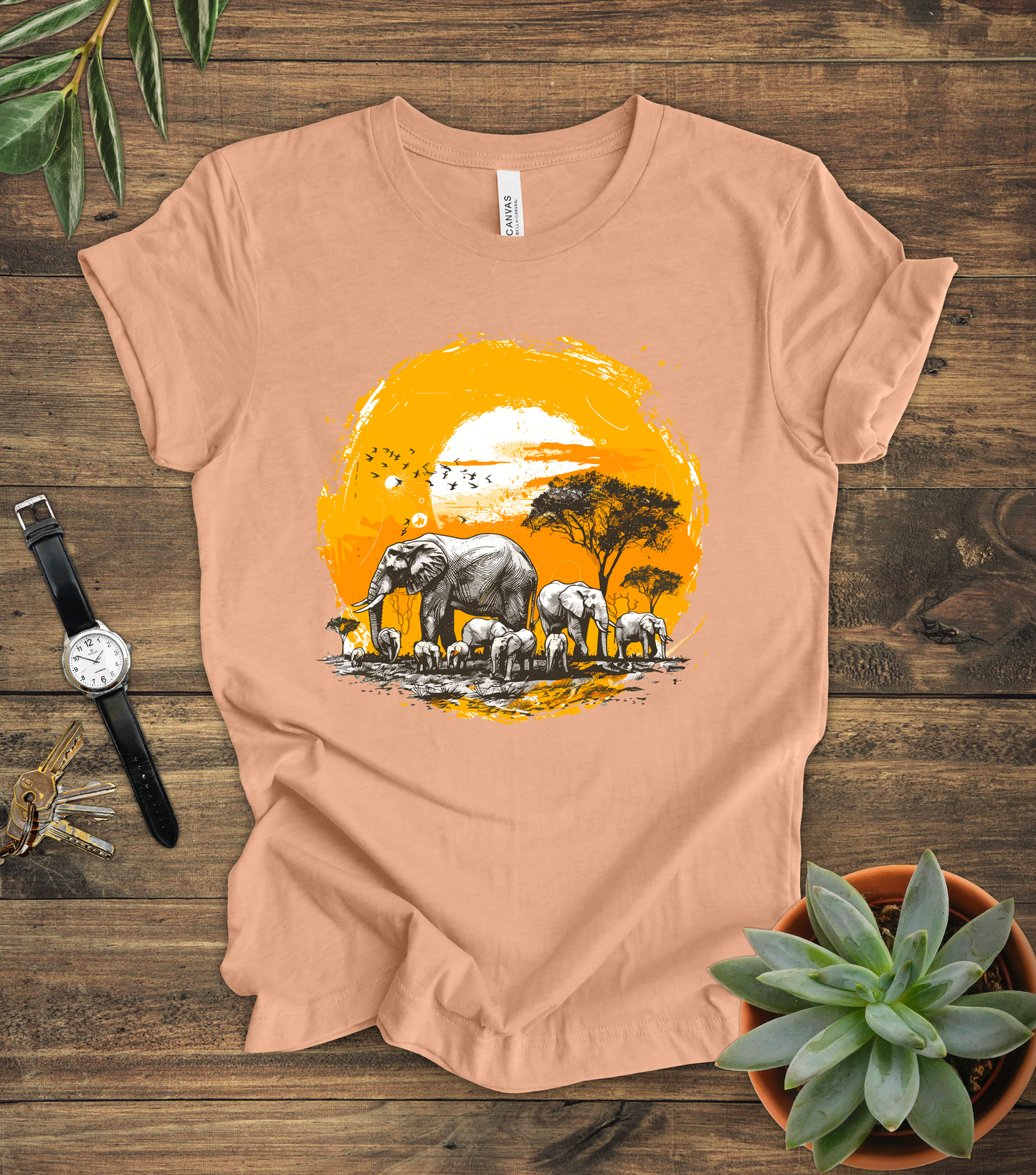 Elephant Sunset Tee