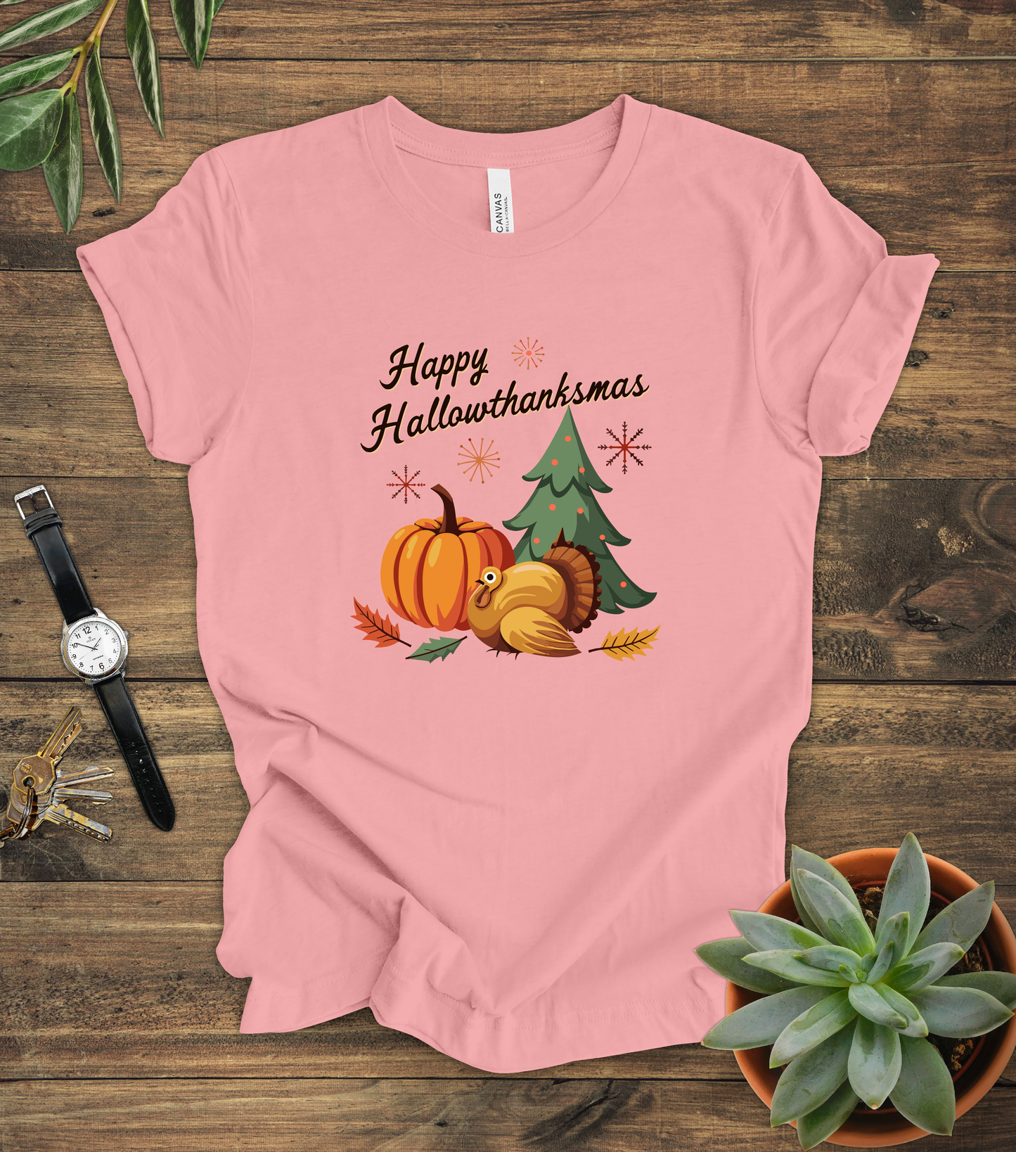 "Happy Hallowthanksmas" Tee