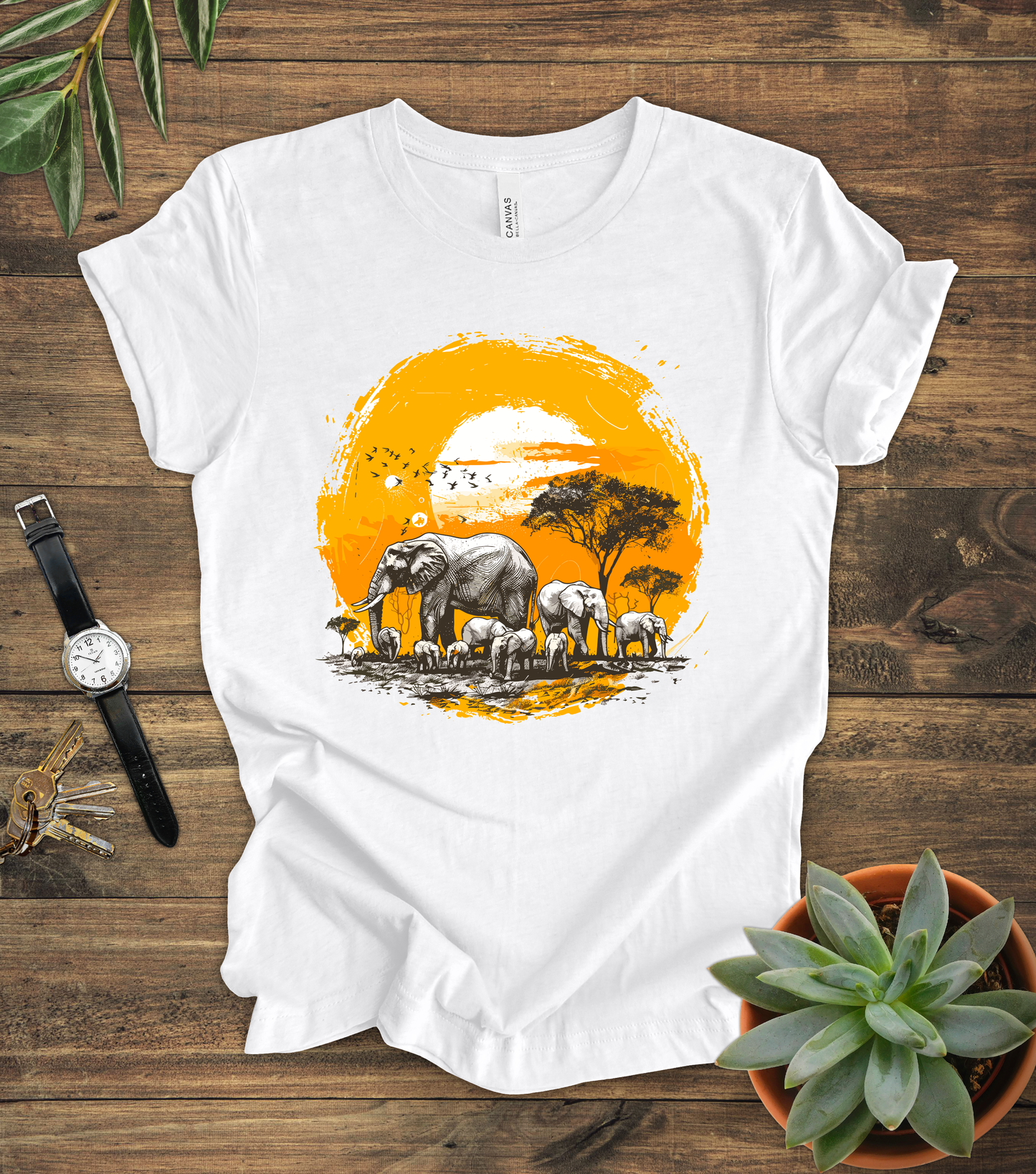 Elephant Sunset Tee